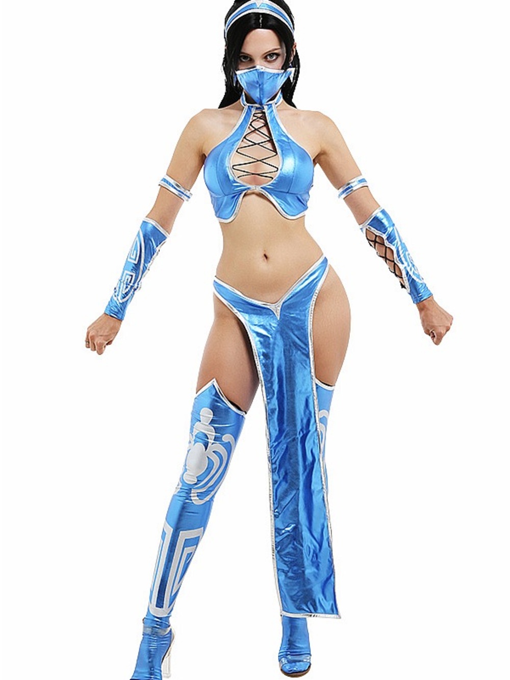 NWT 💙 Mortal Kombat 9 MK9 Kitana Split Suit Cosplay Halloween Costume Small